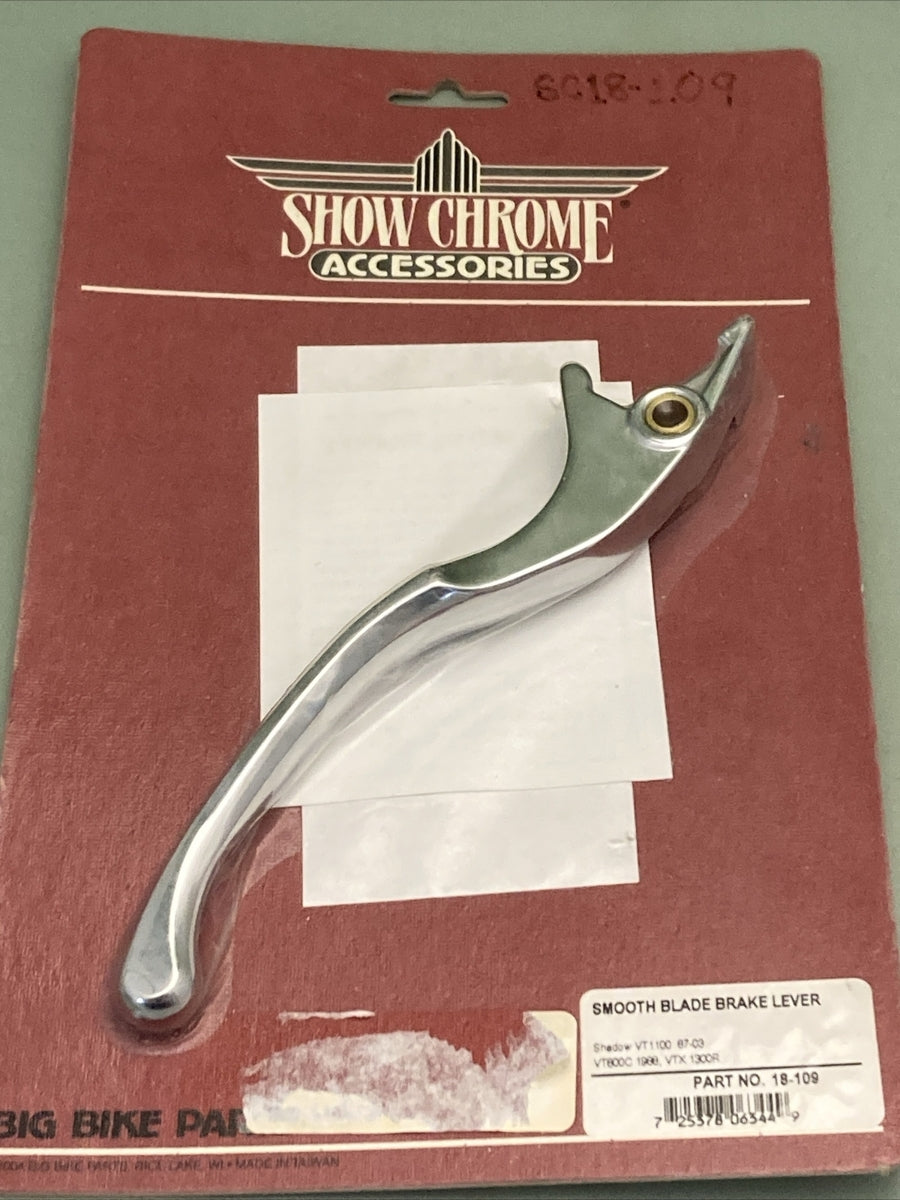 NEW GENUINE SHOW CHROME 18-109 SMOOTH BLADE BRAKE LEVER