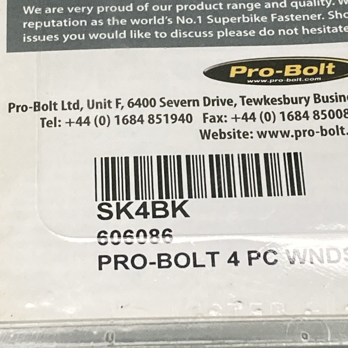 NEW PRO BOLT SK4BK  4 PIECE  ALUMMINIUM WINDSCREEN KIT BLACK