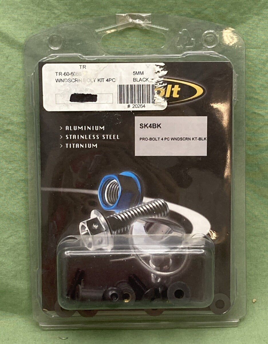 NEW PRO BOLT SK4BK  4 PIECE  ALUMMINIUM WINDSCREEN KIT BLACK