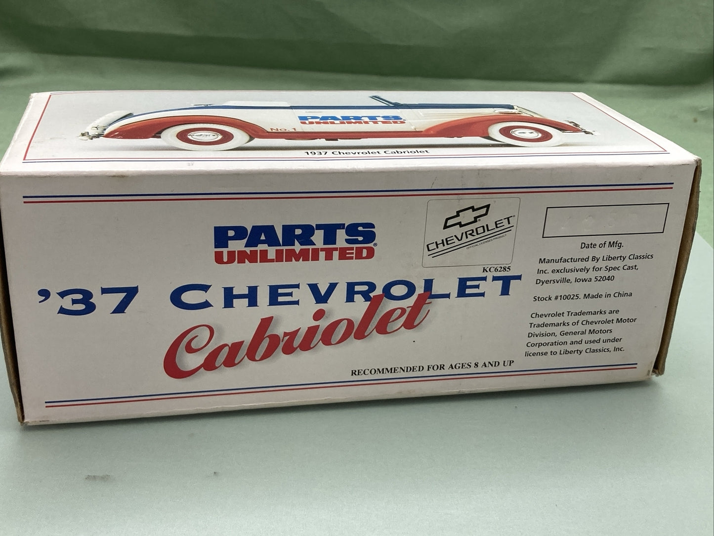 NEW PARTS UNLIMITED 10025 1937 CHEVY CABRIOLET