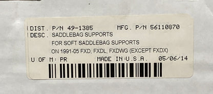 NEW KHROME WERKS 49-1385 SOFT SADDLEBAG SUPPORTS 91-05 FXD FXDL FXDWG