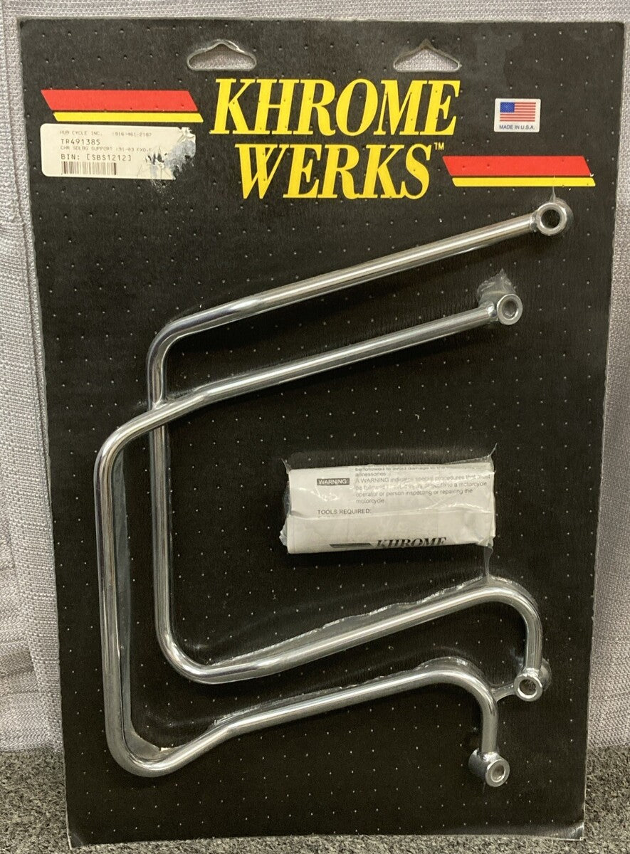 NEW KHROME WERKS 49-1385 SOFT SADDLEBAG SUPPORTS 91-05 FXD FXDL FXDWG