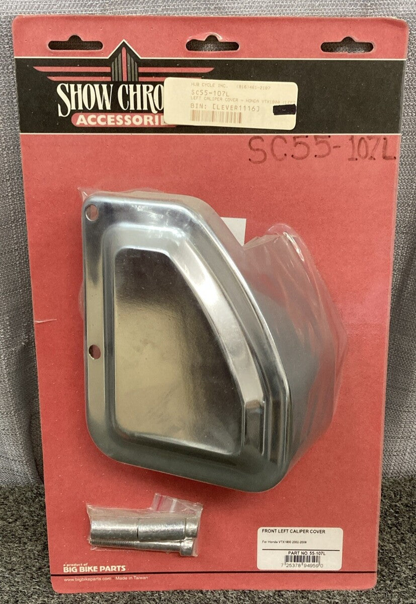 NEW SHOW CHROME 55-107L FRONT LEFT CALIPER COVER HONDA VTX1800 02-08