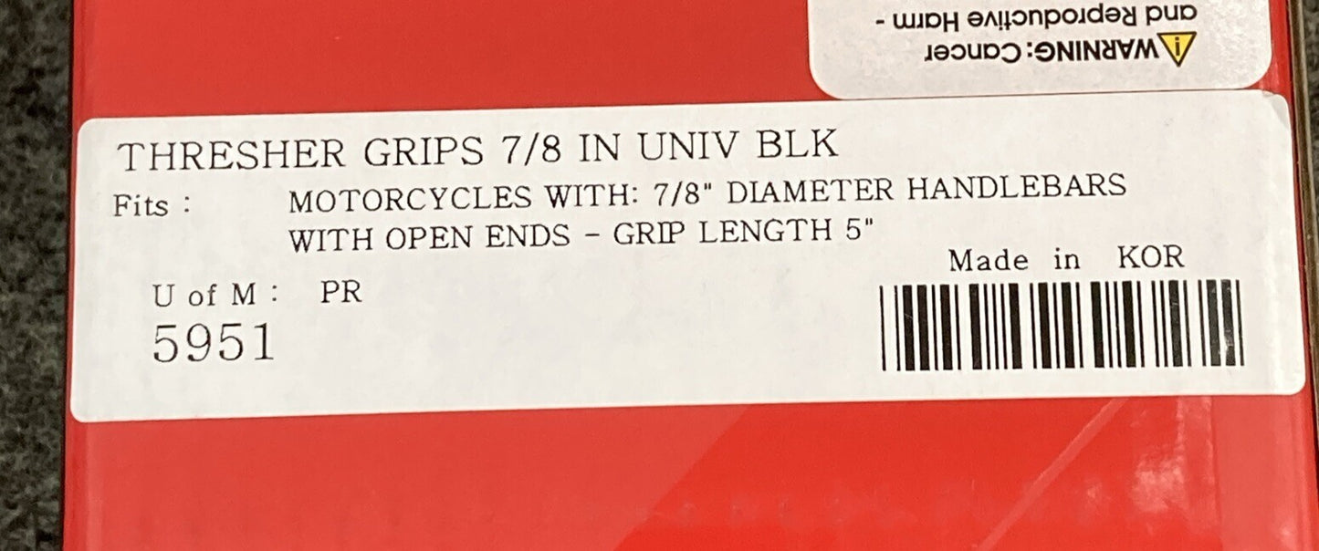 NEW KURYAKYN 5951 Satin Black Thresher Grips for 7/8" OR 1" Handlebars
