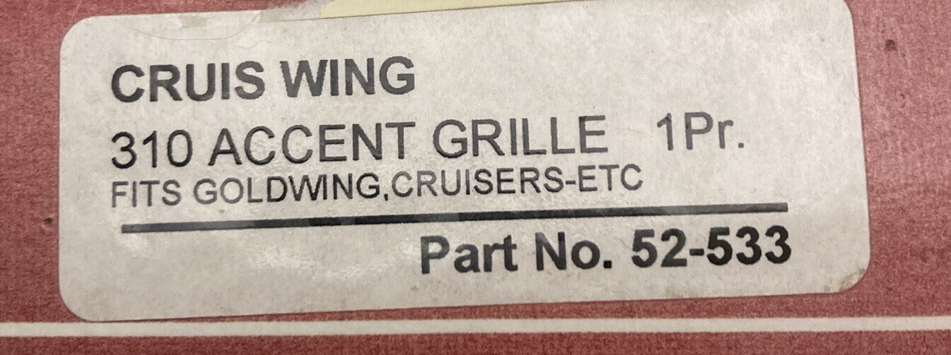 NEW GENUINE SHOW CHROME 52-533 310 ACCENT GRILL FITS GOLDWING, CRUISERS