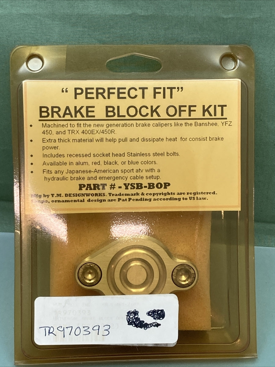 NEW T.M. DESIGNWORKS YSB-BOP UNIVERSAL BRAKE BLOCK OFF KIT