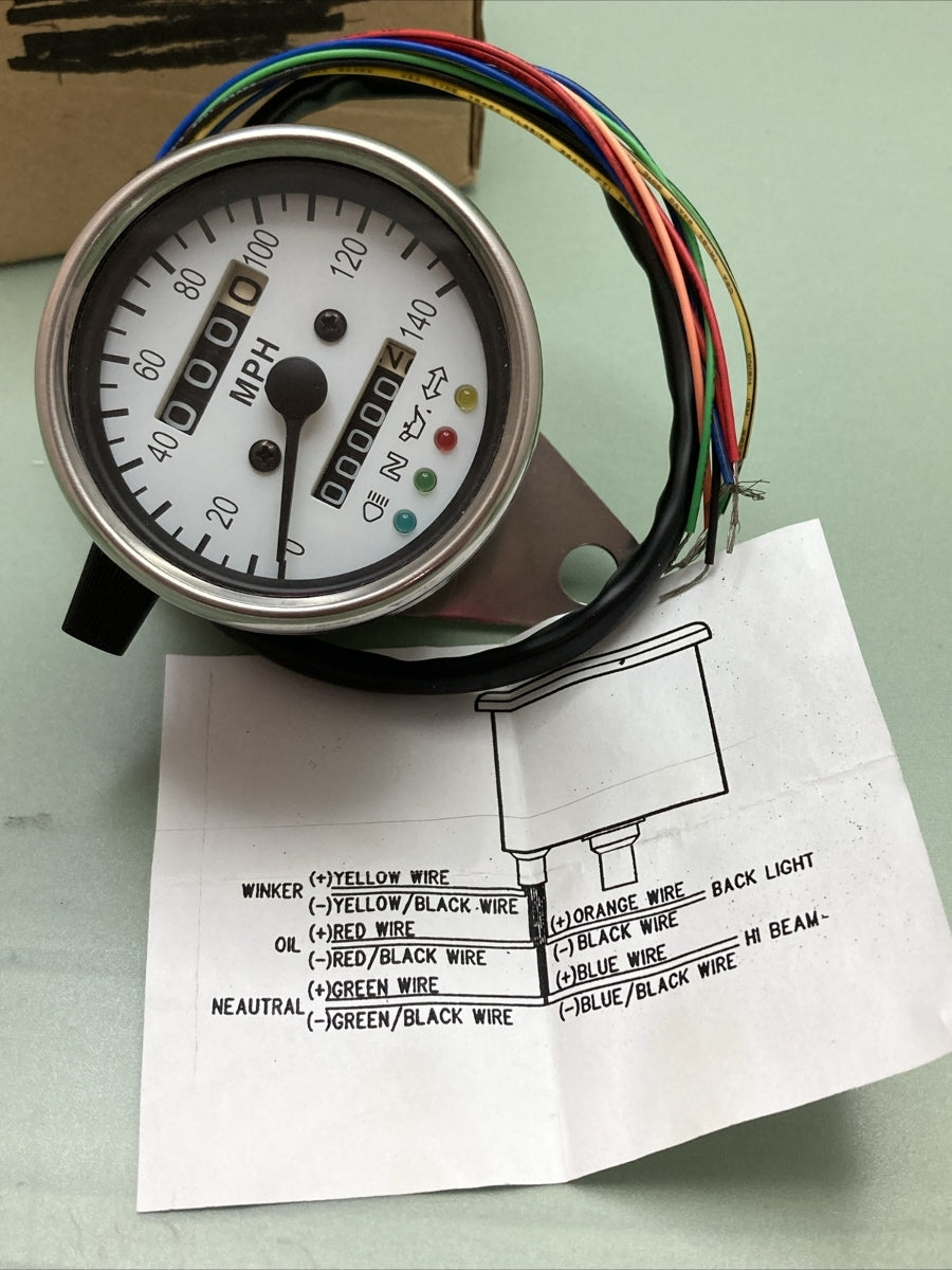 NEW BIKER'S CHOICE 490291 MINI SPEEDO WITH INDICATER LIGHTS