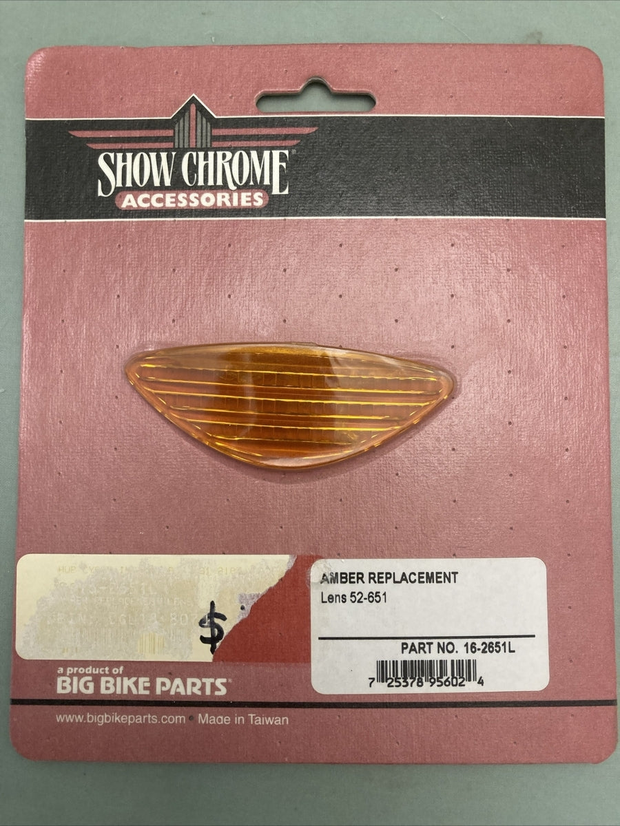 NEW GENUINE SHOW CHROME 16-2651L AMBER REPLACEMENT