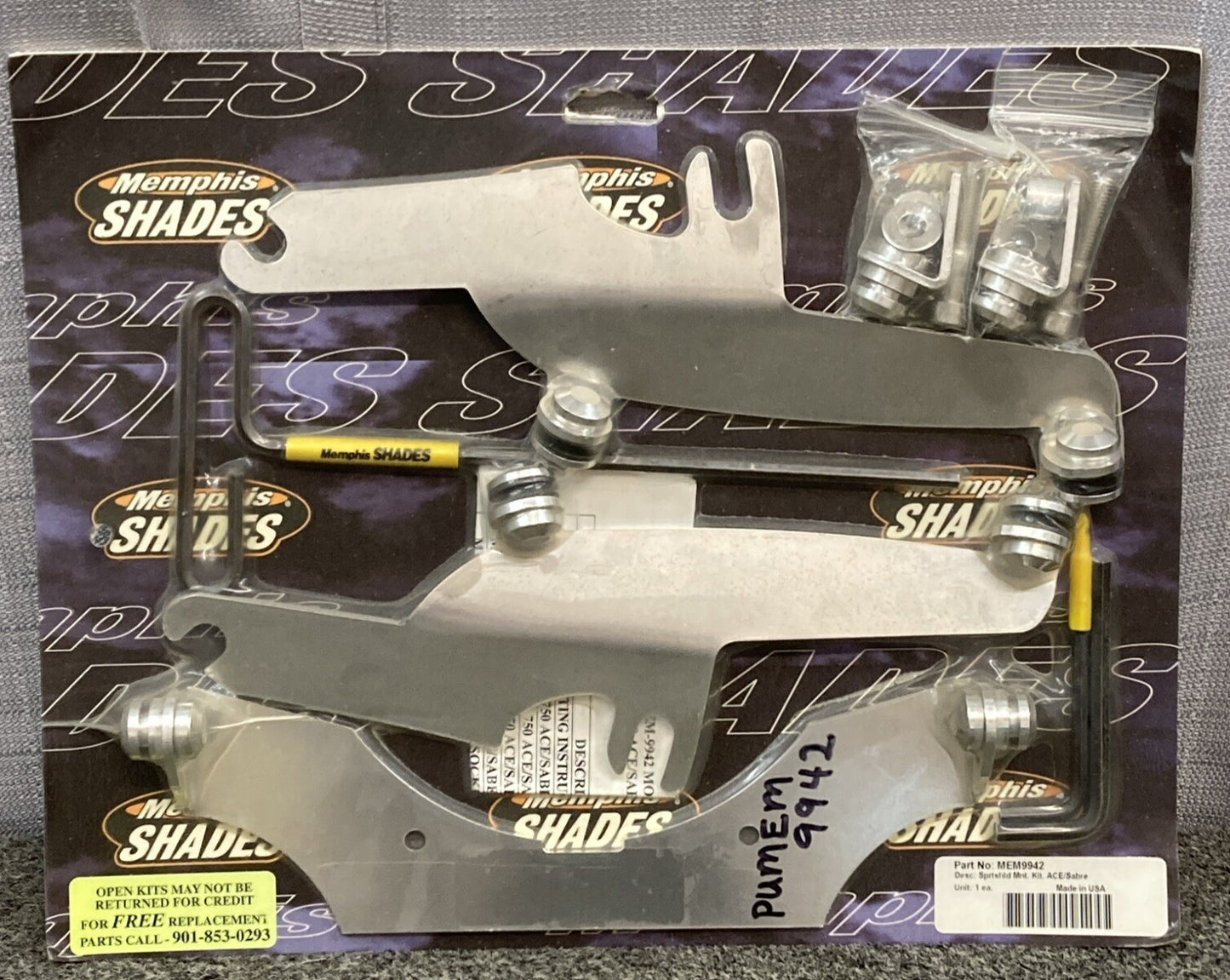 NEW MEMPHIS SHADES MEM9942 ACE/SABRE SPORTSHIELD MOUNT KIT