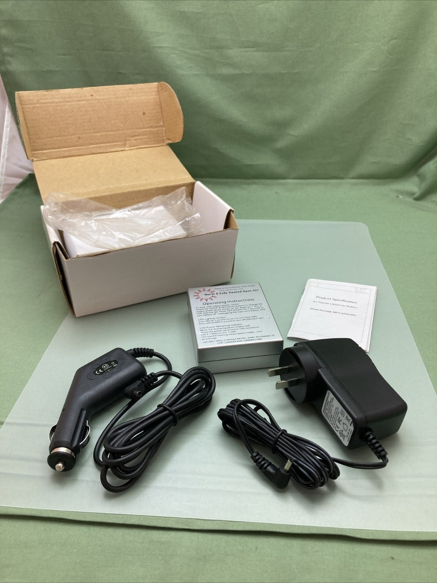 NEW WARM & SAFE HEATED GEAR MPT-5200/30W BATTERY/CHARGER FOR HEATED VEST/GLOVES