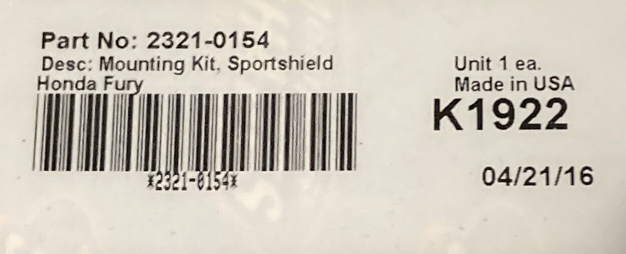 NEW MEMPHIS SHADE 2321-0154 MOUNTING KIT SPORTS SHIELD HONDA FURY K1922