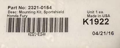 NEW MEMPHIS SHADE 2321-0154 MOUNTING KIT SPORTS SHIELD HONDA FURY K1922