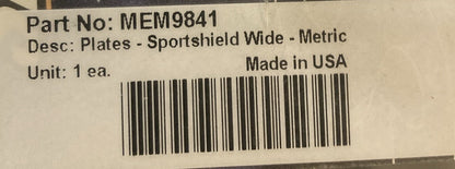 NEW MEMPHIS SHADES MEM9841 PLATES-SPORTS SHIELD WIDE-METRIC
