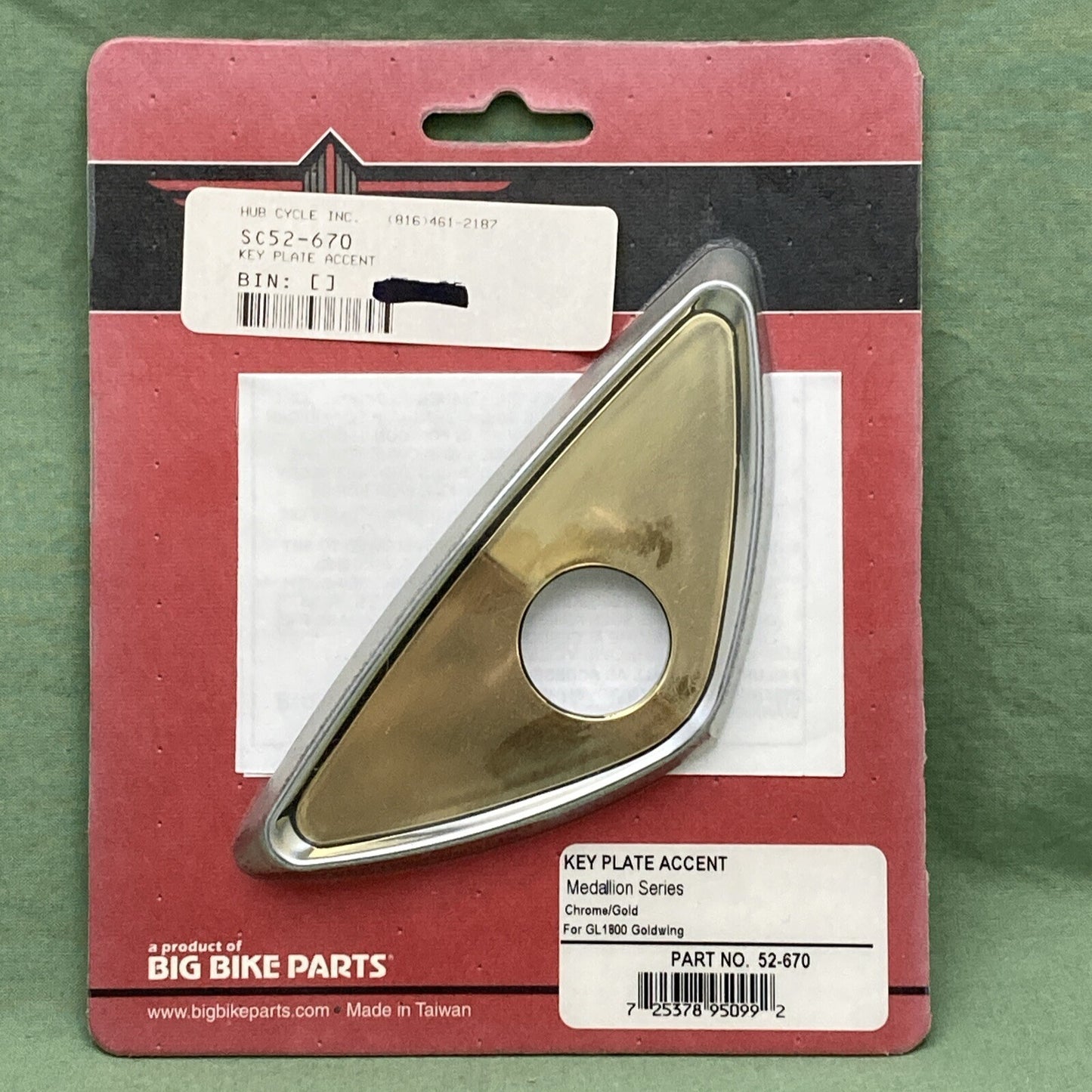 NEW SHOW CHROME 52-670 KEY PLATE ACCENT CHROME/GOLD