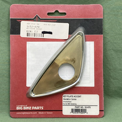 NEW SHOW CHROME 52-670 KEY PLATE ACCENT CHROME/GOLD