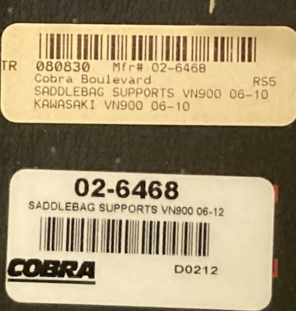 NEW GENUINE COBRA 02-6468 SADDLEBAG SUPPORTS FOR HONDA VN900 06-12