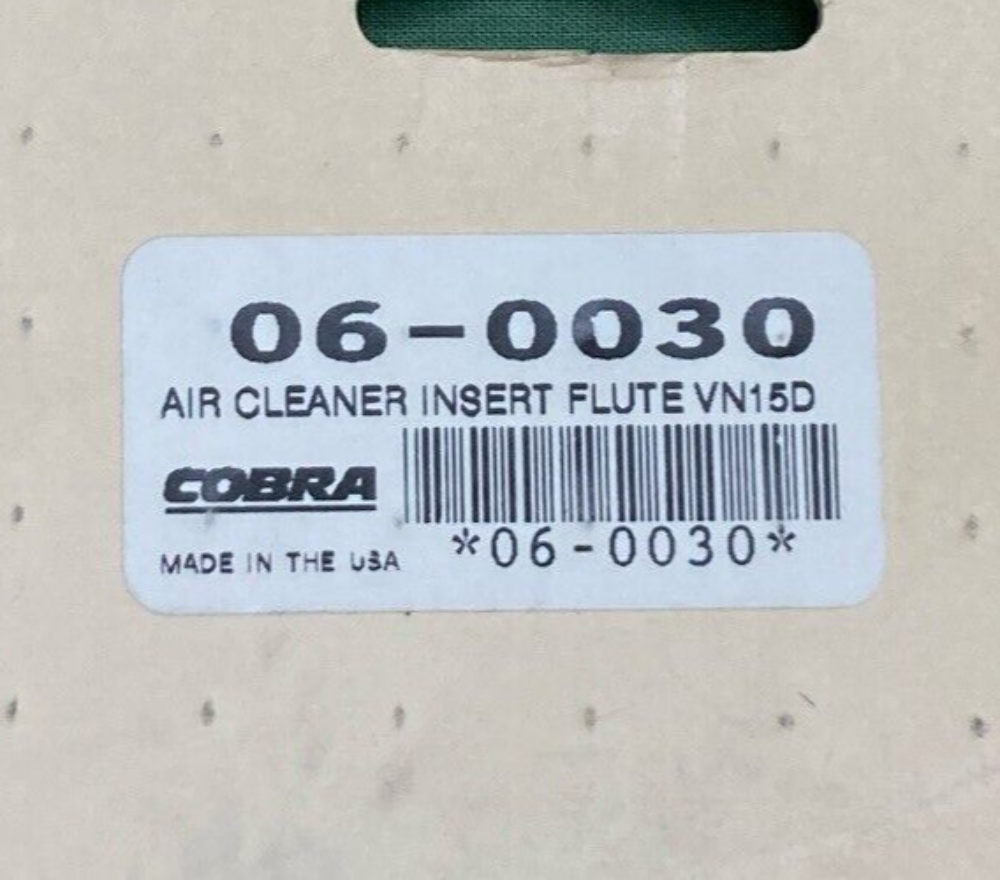 NEW GENUINE COBRA 06-0030 AIR CLEANER INSERT COVER FLUTED VN1500D