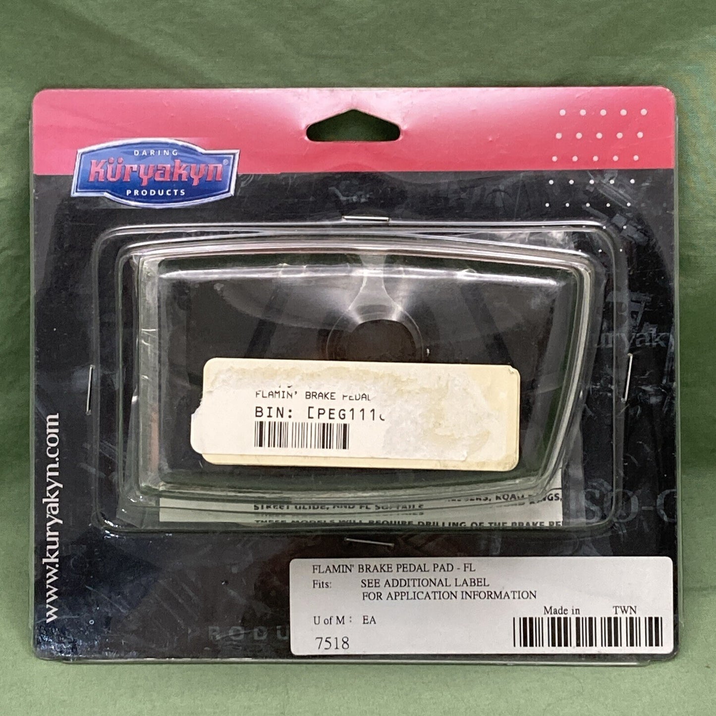 NEW KURYAKYN 7518 FLAMIN' BRAKE PEDAL PAD-FL