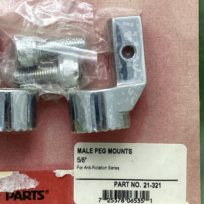 NEW SHOW CHROME 21-321 MALE PEG MOUNTS 5/8" ANTI-ROTATION SERIES