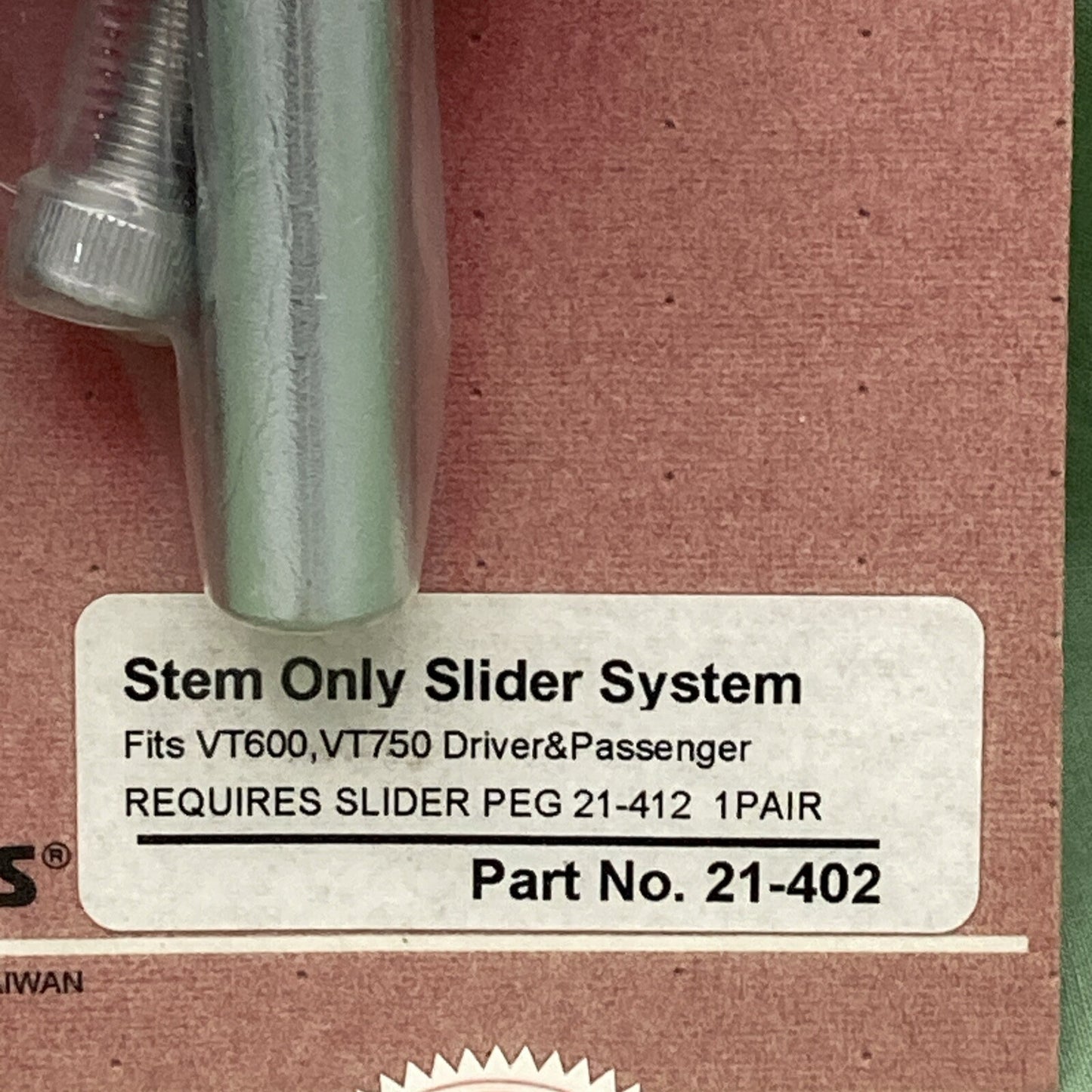 NEW SHOW CHROME 21-402 STEM ONLY SLIDER SYSTEM VT600 VT750 DRIVER/PASSENGER