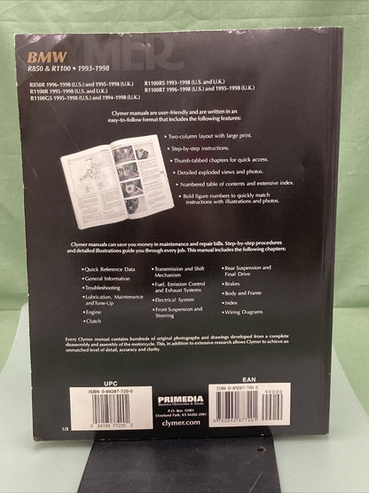 NEW GENUINE CLYMER BMW R850/R1100 SERVICE MANUAL '93-'98 M503