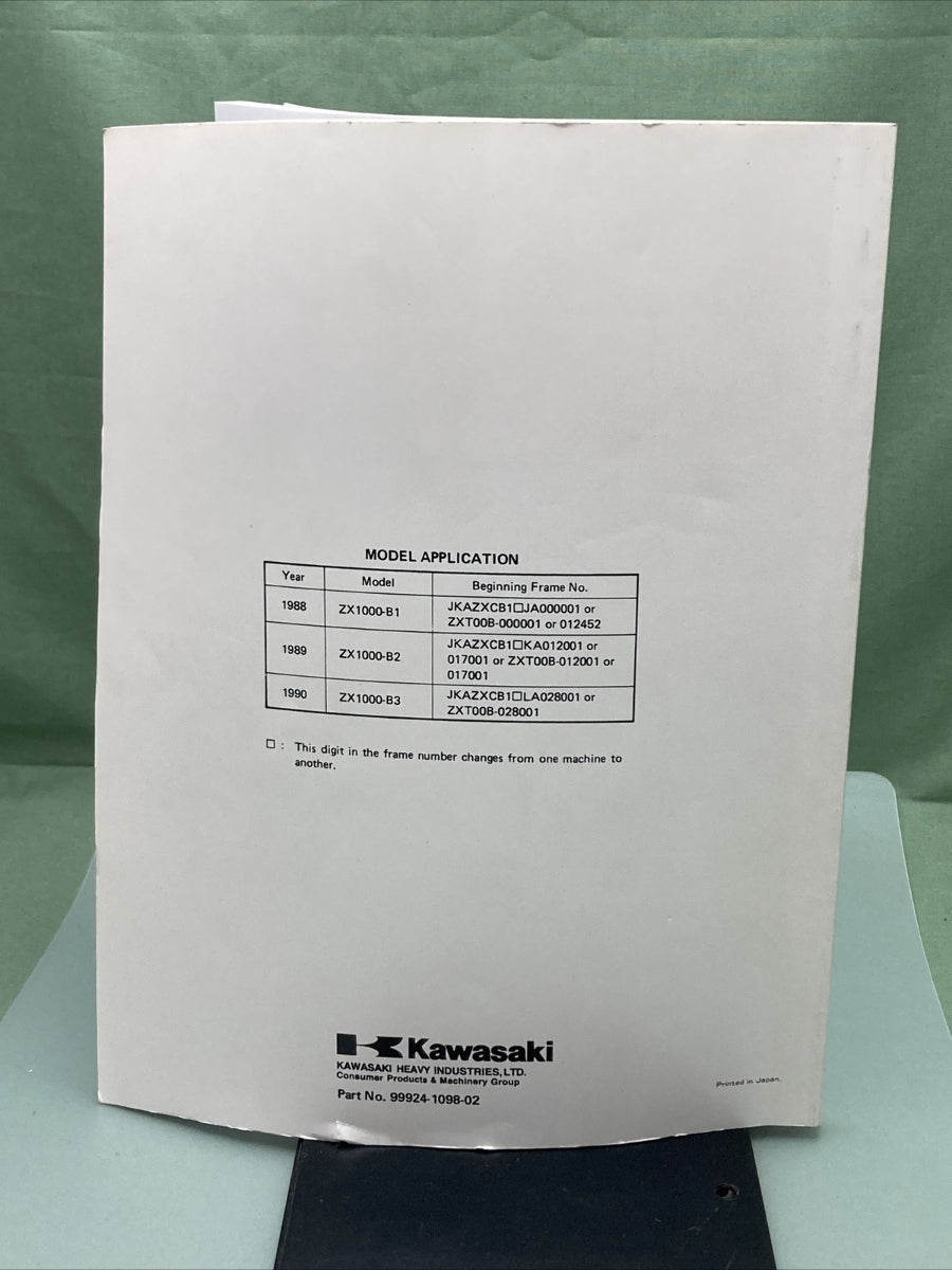 NEW GENUINE KAWASAKI 99924-1098-02 NINJA ZX-10 / ZX-10 SERVICE MANUAL