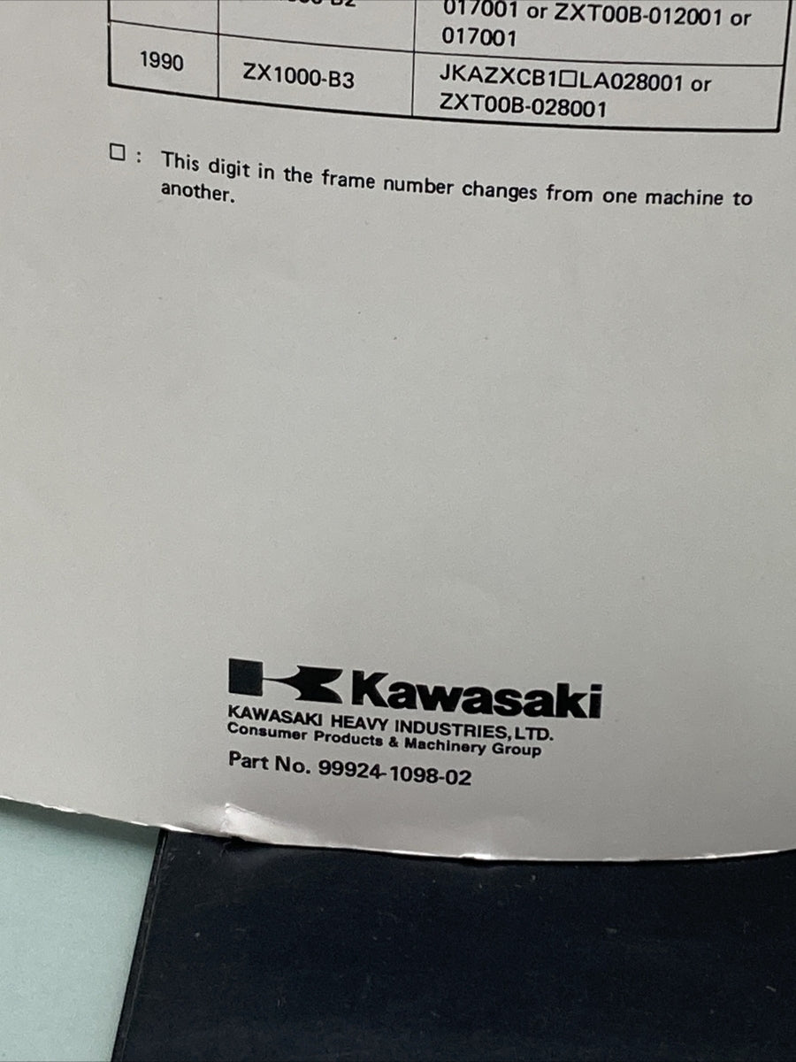 NEW GENUINE KAWASAKI 99924-1098-02 NINJA ZX-10 / ZX-10 SERVICE MANUAL