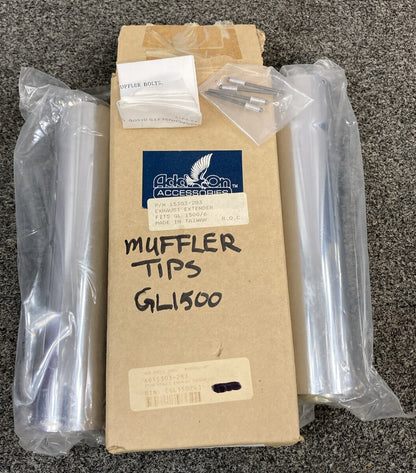 NEW ADD ON ADD ON 15303-283 MUFFLER TIPS EXHAUST EXTENDERS GL1500