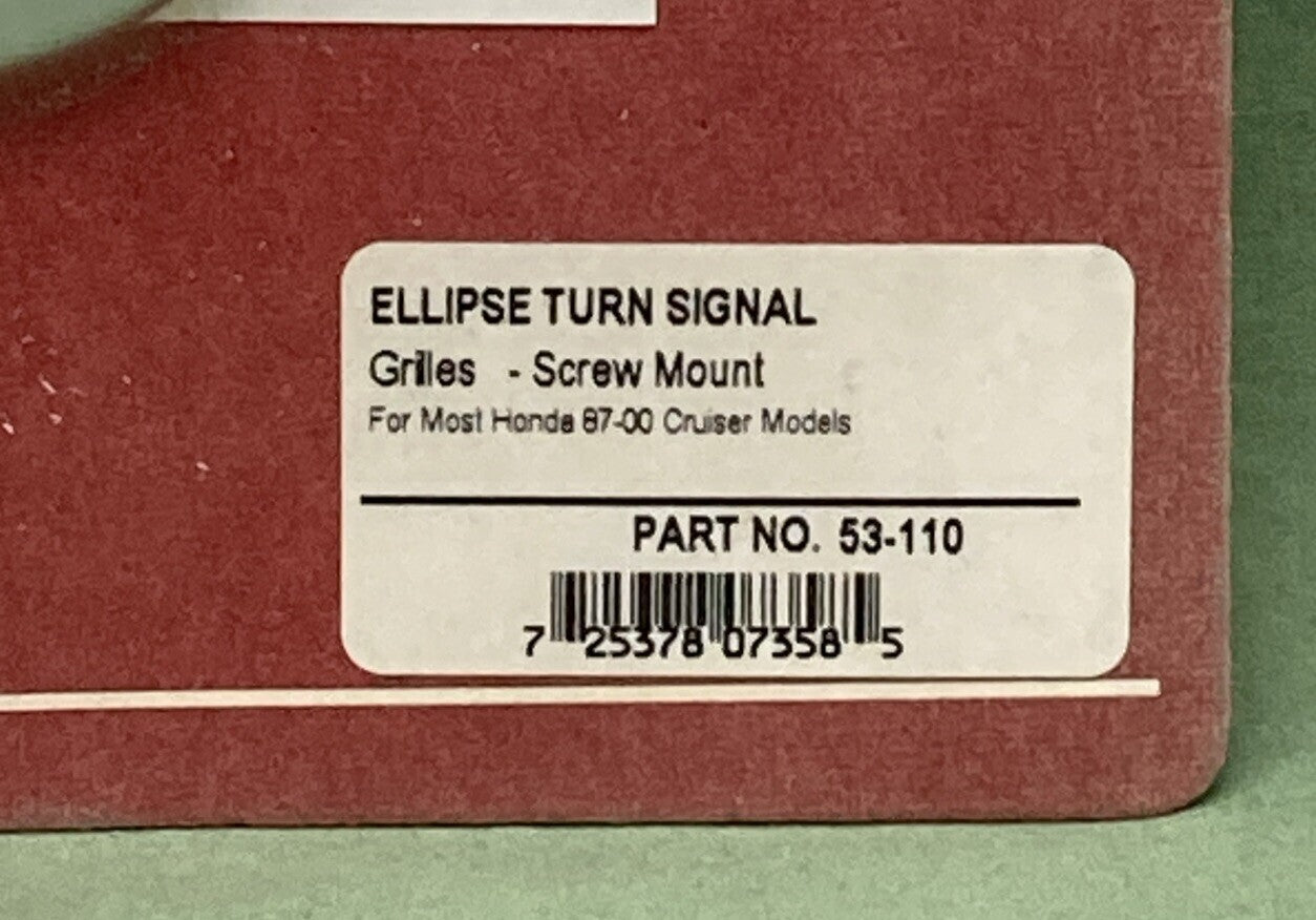 NEW SHOW CHROME 53-110 ELLIPSE TURN SIGNAL GRILLES SCREW MOUNT