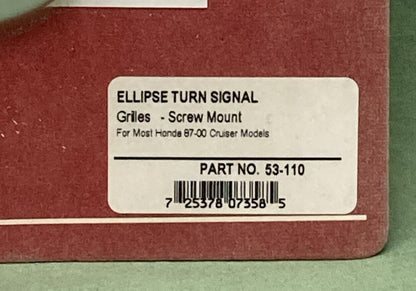 NEW SHOW CHROME 53-110 ELLIPSE TURN SIGNAL GRILLES SCREW MOUNT