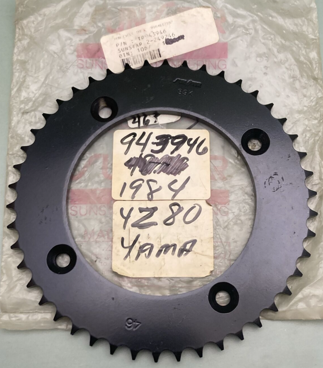 NEW GENUINE SUNSTAR 2-249246 46 TOOTH REAR SPROCKET FOR 84-92 YAMAHA YZ 80