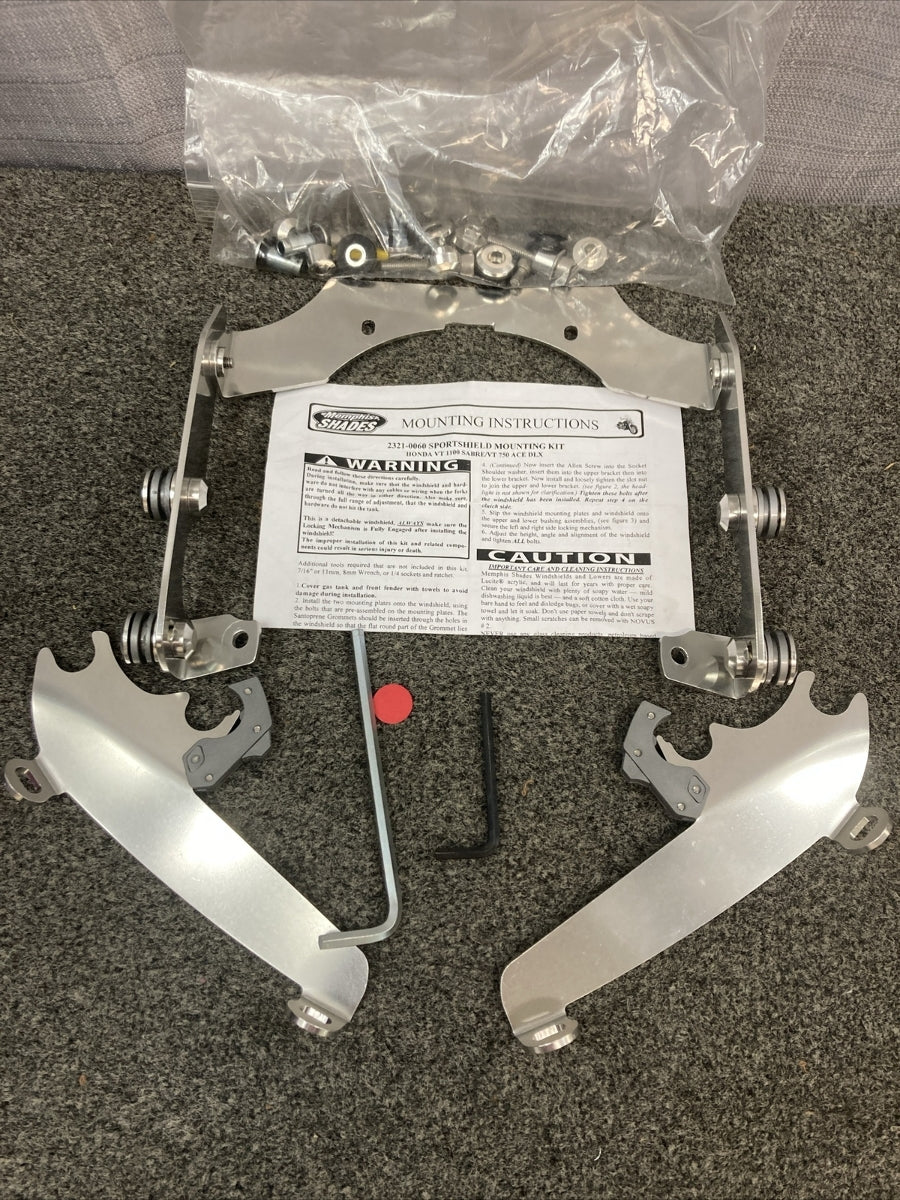 NEW MEMPHIS SHADES 2321-0060 SPORTSHIELD MOUNTING KIT FOR HONDA VT1100 SABRE