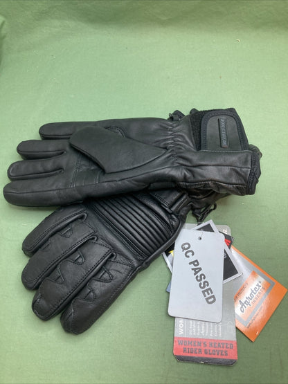 NEW FIRSTGEAR 512814 WOMENS HEATED RIDER GLOVES MEDIUM BLACK