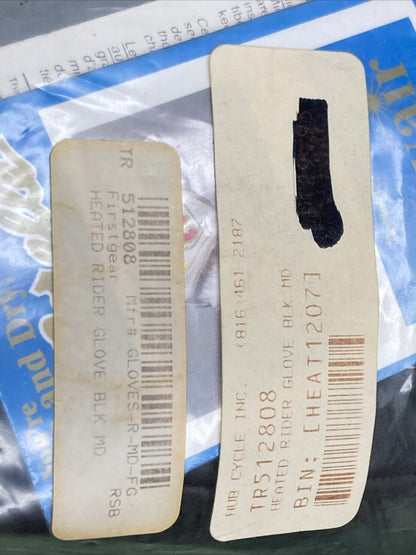 NEW FIRSTGEAR MENS HEATED RIDER GLOVES MEDIUM BLACK