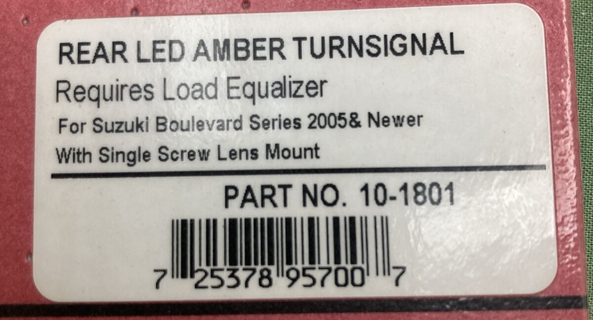 NEW BIG BIKE PARTS 10-1801 REAR LED AMBER TURNSIGNAL SUZUKI