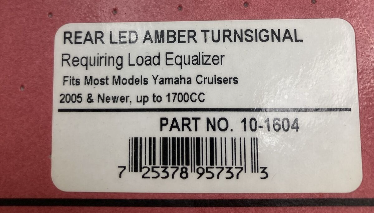 NEW BIG BIKE PARTS 10-1604 REAR LED AMBER TURNSIGNAL YAMAHA