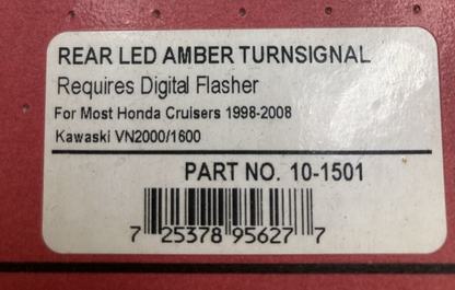 NEW BIG BIKE PARTS 10-1501 REAR LED AMBER TURNSIGNAL HONDA KAWASAKI