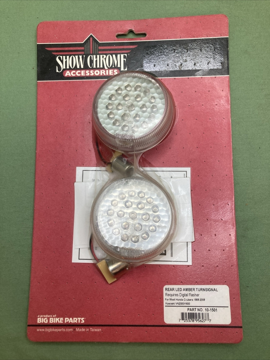 NEW BIG BIKE PARTS 10-1501 REAR LED AMBER TURNSIGNAL HONDA KAWASAKI