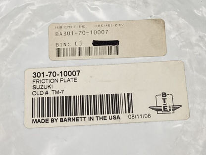 NEW BARNETT 301-70-10007 SUZUKI FRICTION PLATE