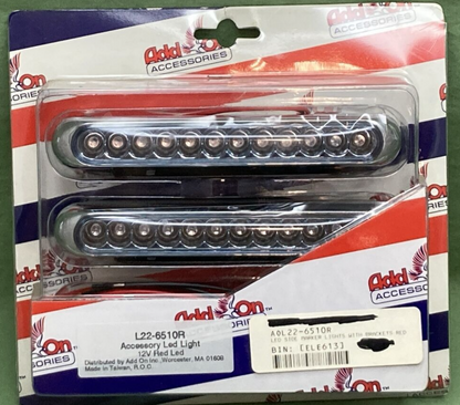 NEW ADD ON ACCESSORIES L22-6510R RED LED SIDE MARKER LIGHT WITH BRACKET 12V