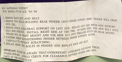 NEW GENUINE MC ENTERPRISES MC141 SADDLEBAG SUPPORT FOR ACE HONDA VT1100 95-98