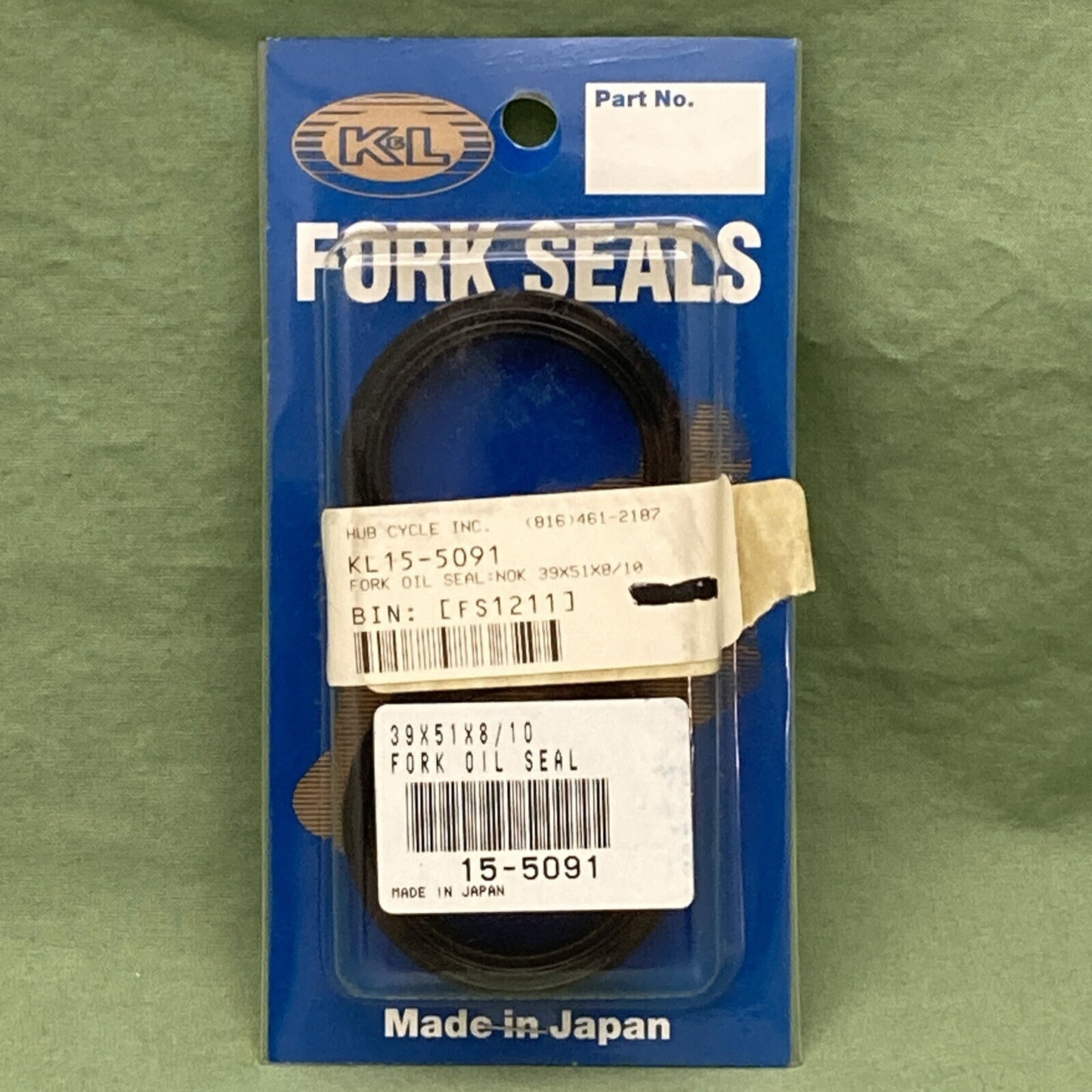 NEW K&L SUPPLY 15-5091 FORK OIL SEAL NOK 39X51X8/10
