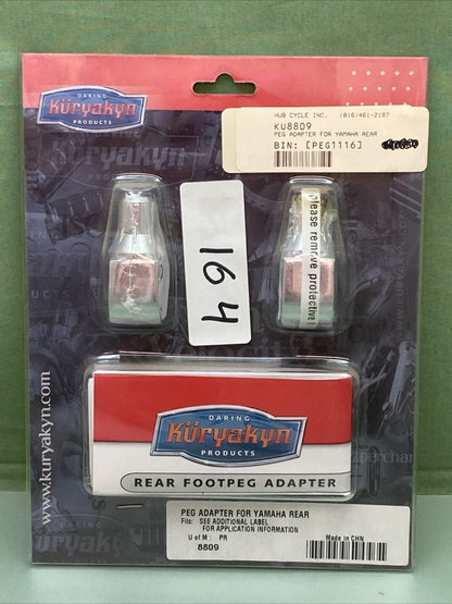NEW KURYAKYN 8809 PEG ADAPTER FOR YAMAHA, REAR