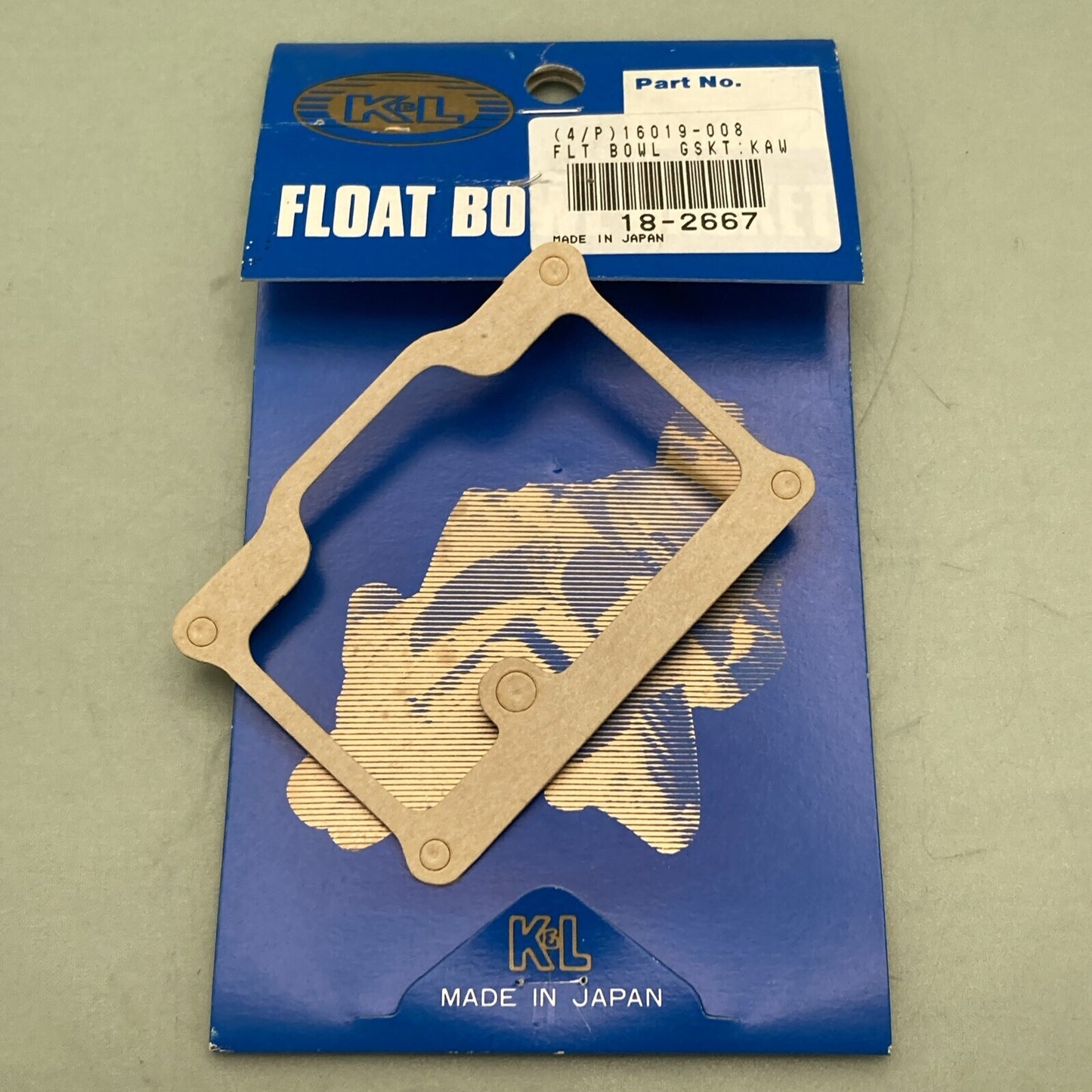 NEW K&L SUPPLY 18-2667 CARBURETOR FLOAT BOWL GASKET KAWASAKI 16019-008