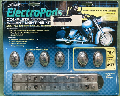 NEW Street FX 1042791 ELECTROPODS MOTORCYCLE ACCENT LIGHTING KIT COMPLETE YELLOW