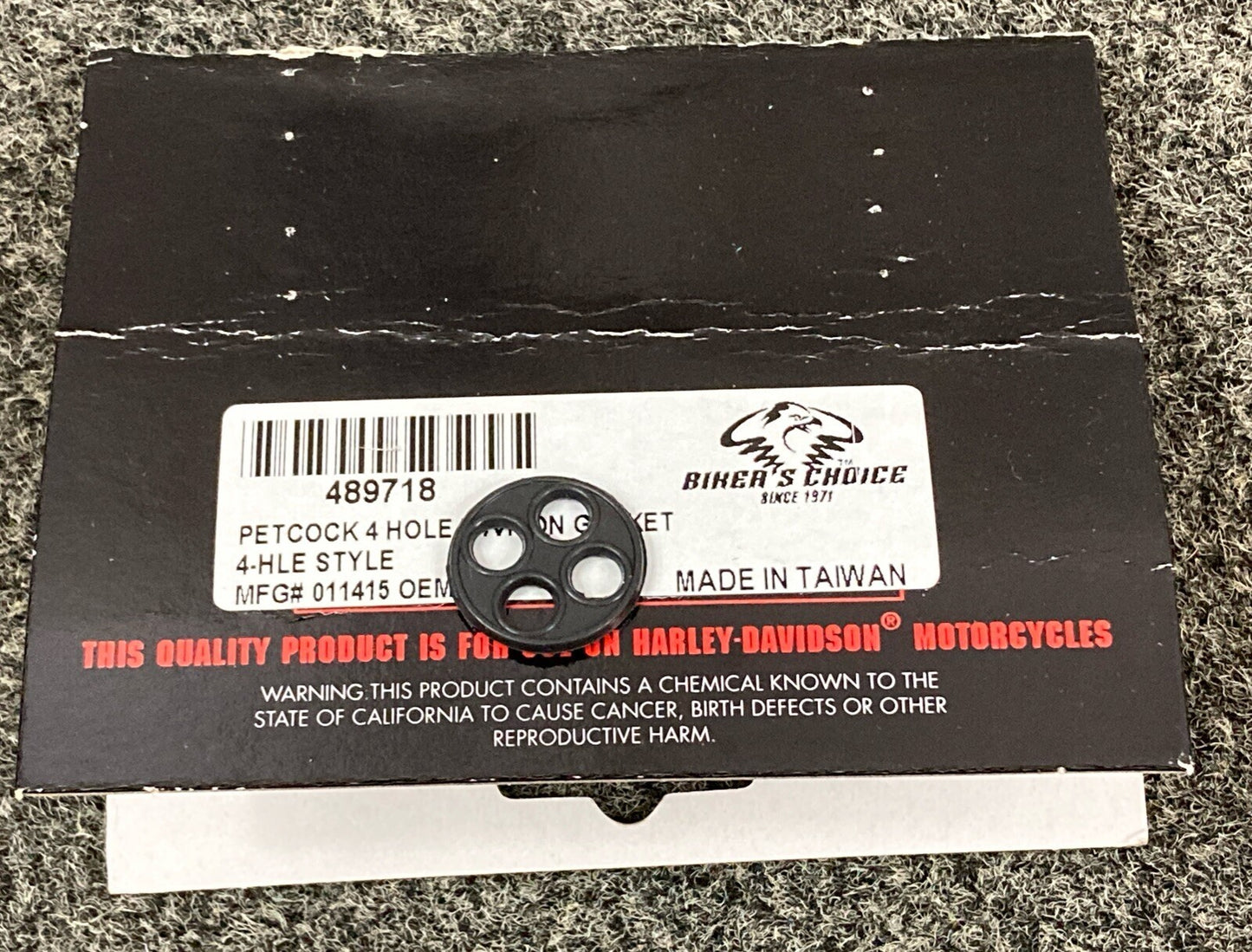 NEW BIKER'S CHOICE TR489718 PETCOCK 4 HOLE WVITON GASKET 4-HLE STYLE