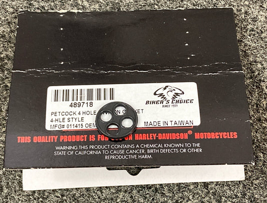 NEW BIKER'S CHOICE TR489718 PETCOCK 4 HOLE WVITON GASKET 4-HLE STYLE