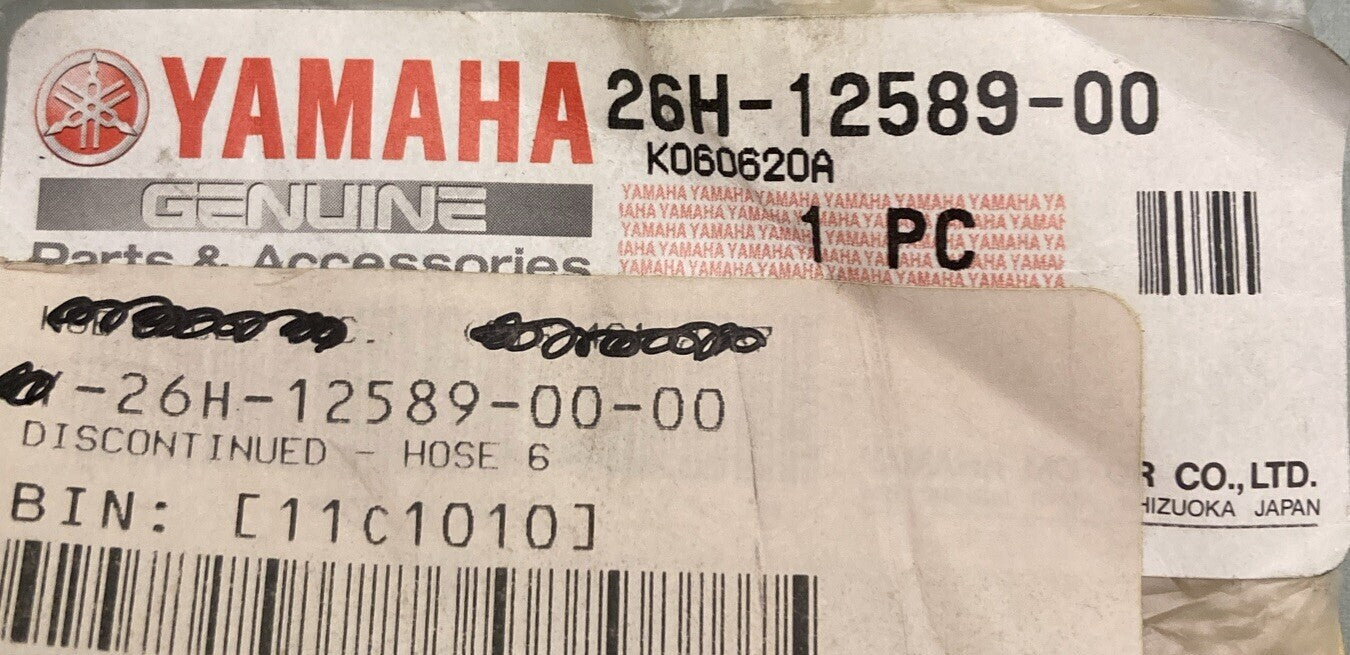 NEW GENUINE YAMAHA 26H-12589-00 HOSE 6 SUPERCEDES 26H-12589-00-00