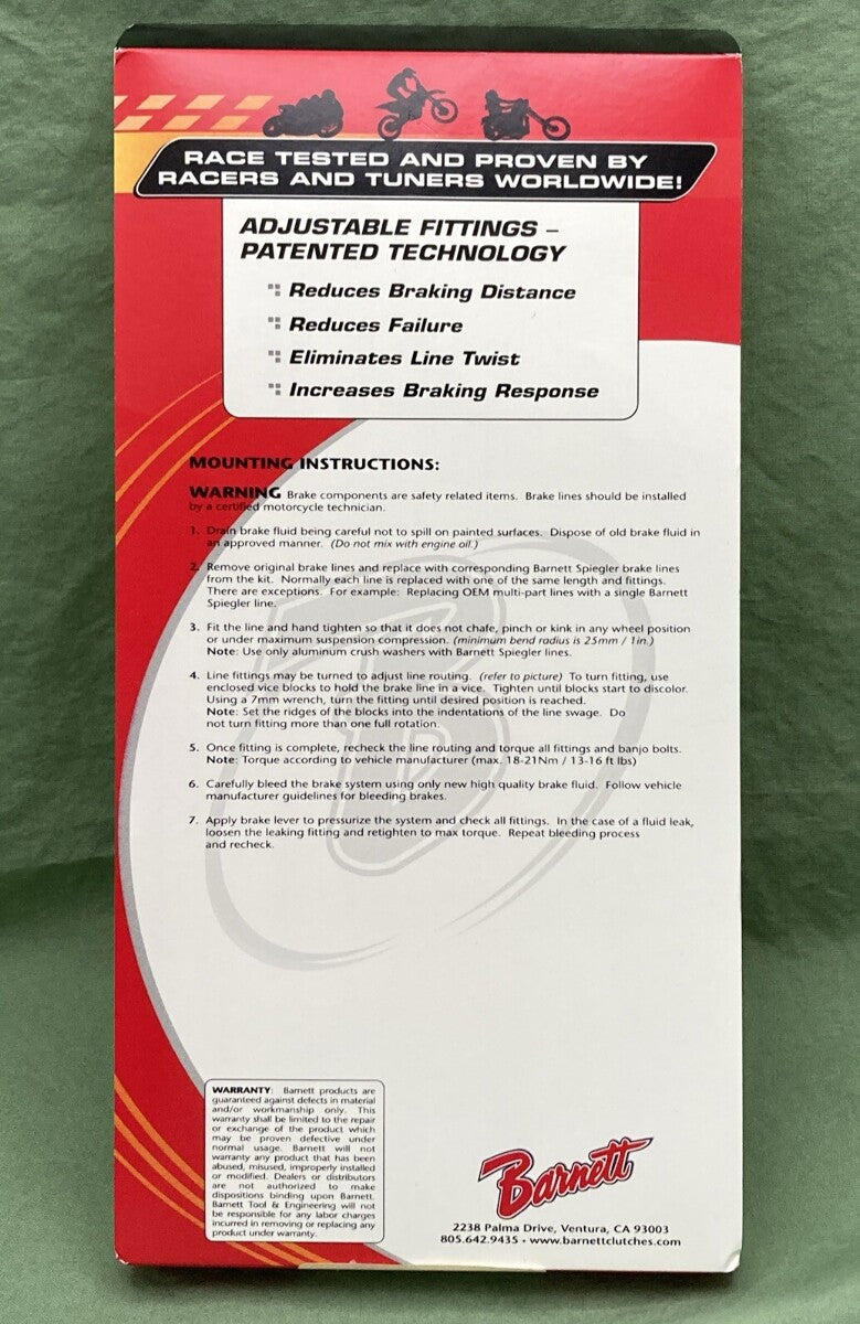 NEW BARNETT 47072307 BRAKE LINE SUZUKI VL1500LC 1-LINE CLUTCH +7"