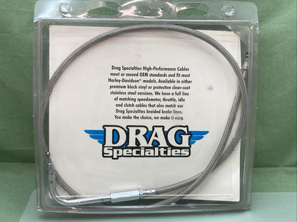 NEW DRAG SPECIALTIES 0650-0295 STAINLESS BRAIDED THROTTLE CABLE 32.44"